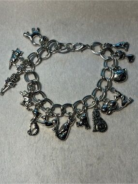 Silver Cat Charm Bracelet